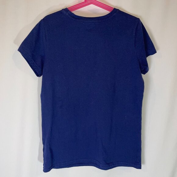 Cat & Jack Girl's Size L 10 11 LOVE Tee Navy Aqua Pink with Cats Kittens - Picture 2 of 4